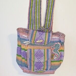 PINZON, Cute Woven Backpack w/Seahorse